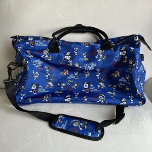 DISNEY CRUISE LINE DCL Mickey & Friends Nautical Blue Duffle Bag, Weekender Tote